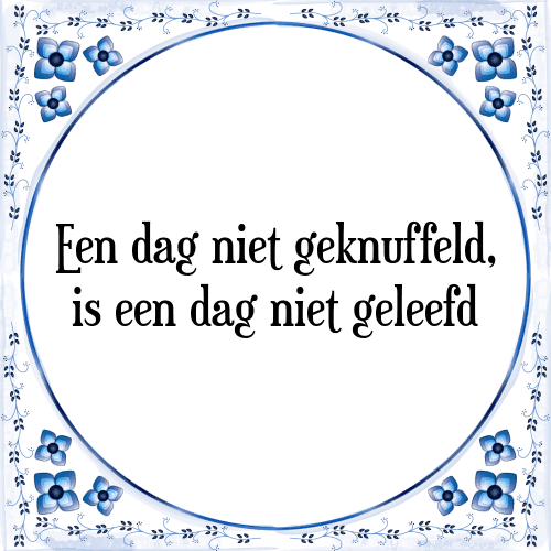 straal natuurlijk onderbreken Dag Geknuffeld - [Tegel + Spreuk] | TegelSpreuken.nl